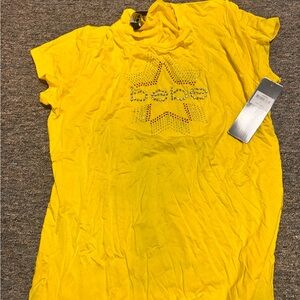 Bebe Bright Yellow Star Tee